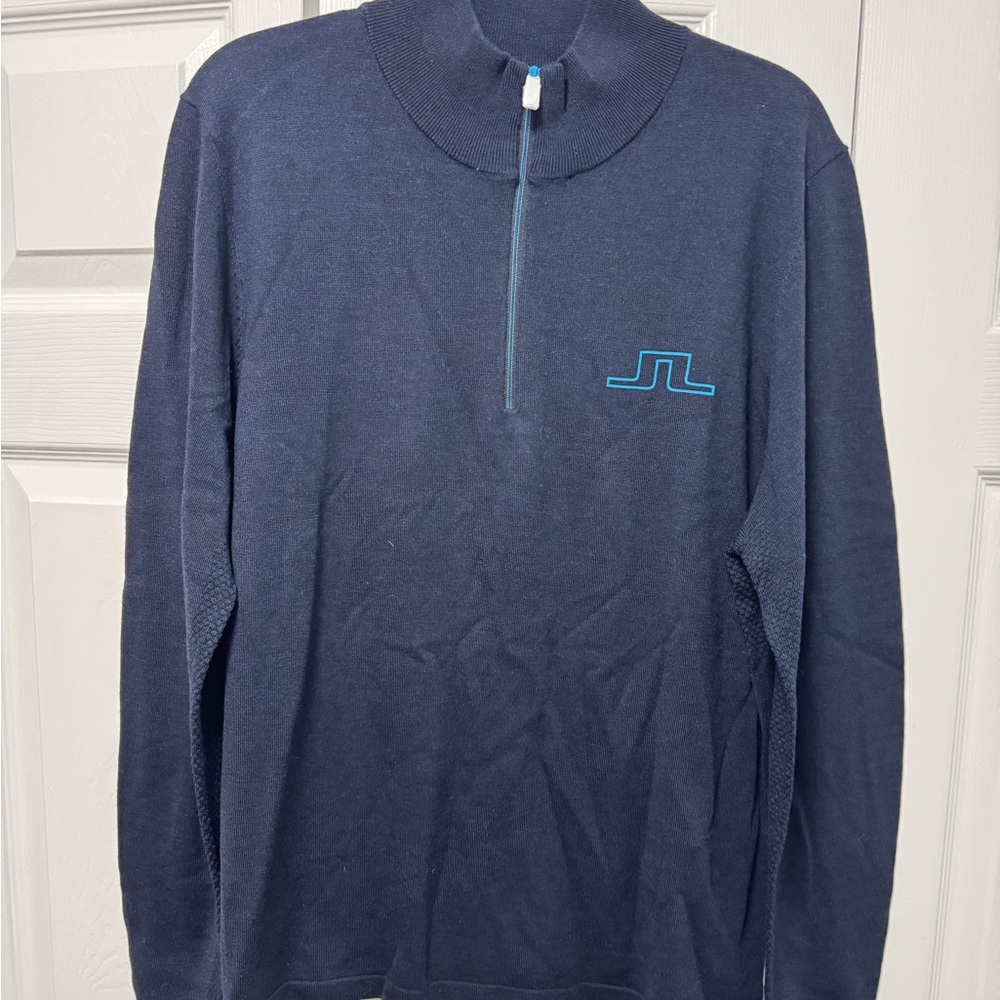 J.Lindeberg Dark Knit Sweater with Teal Zip